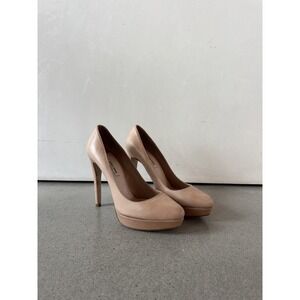 Vintage Mui Mui Women's Platform Heels Nude Beige Tan Size 39